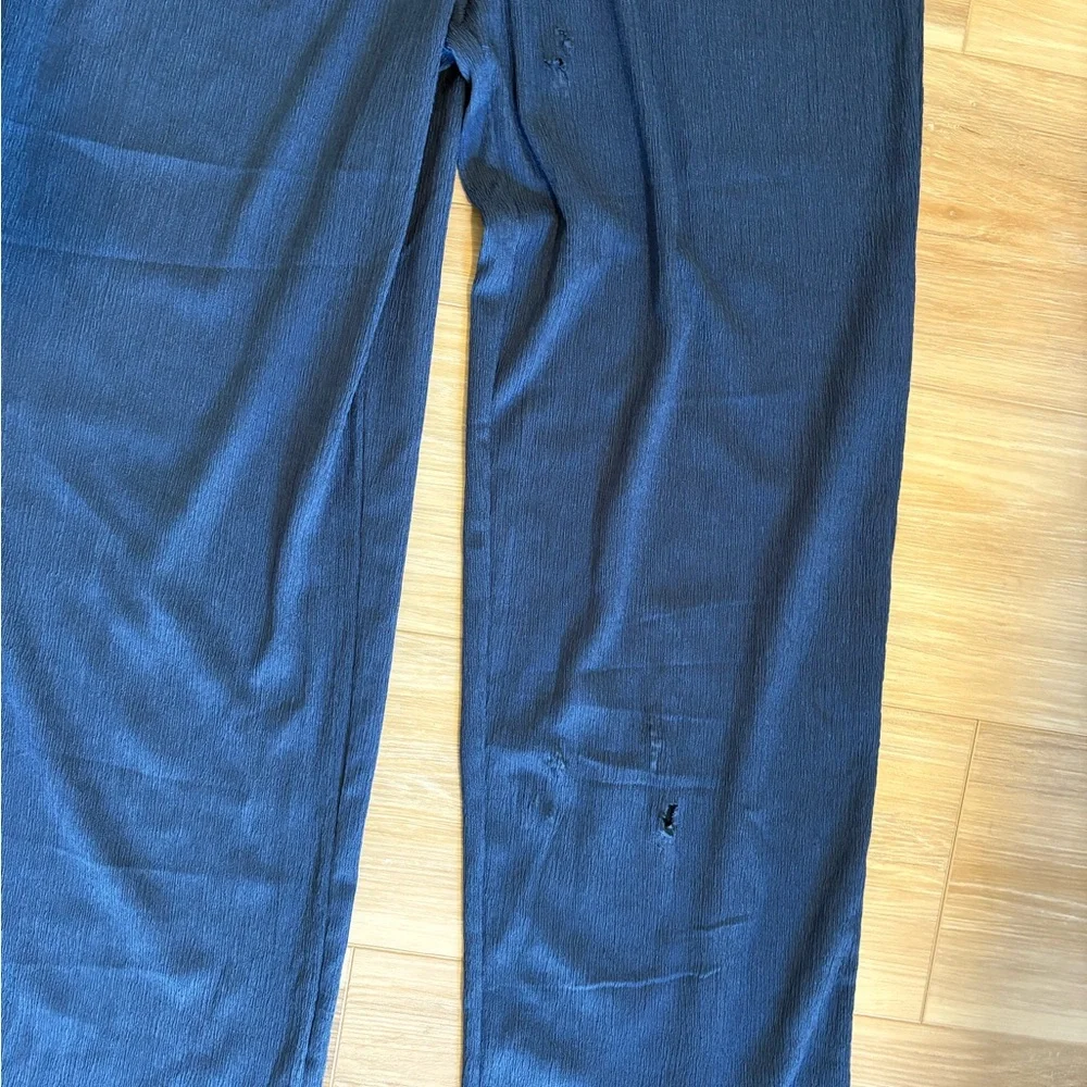 Joe's Jeans Blue Crinkle Wide Leg Jumpsuit O-Ring Sz XL 16 *Flaws